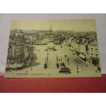 LA GRANDE PLACE, TOURCOING, FRANCE unused antique postcard /
