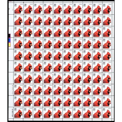 2480, Mint NH Cardinal Complete Sheet of 30¢ Stamps CV $95. - Stuart Katz