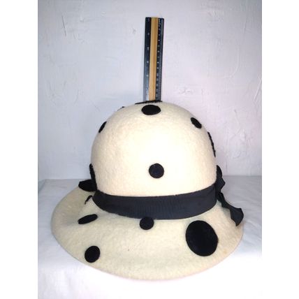 Sitlers "for fashionable hats!" Adorable White/Black Polka Dot Pattern! Fast Shp