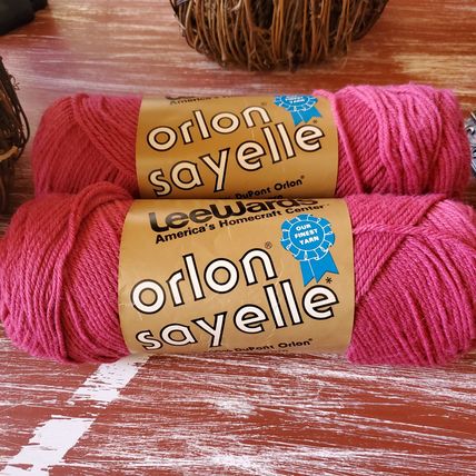 LeeWards Orlon Sayelle Yarn - Med. Old Rose 4-oz - Bundle of 2 - 8 Oz Total