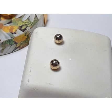 4mm Polished ball 14Kt Yellow Gold Stud Earrings #18909
