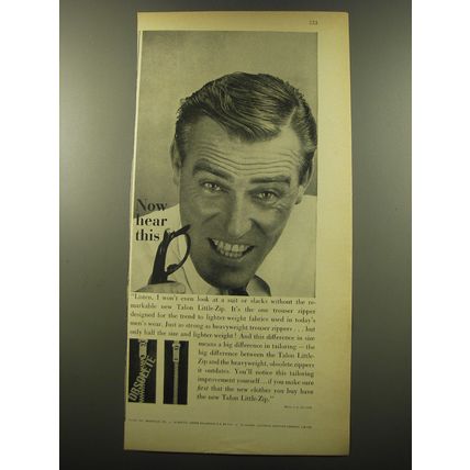 1959 Talon Little-Zip Zipper Ad - Now hear this