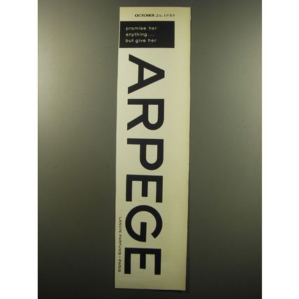 1959 Lanvin Arpege Perfume Ad - Promise her anything.. but give her Arpege