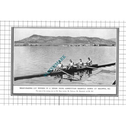 Kelowna British Columbia Rowing Slater Buchanan Macdonald - 1914 News Clipping