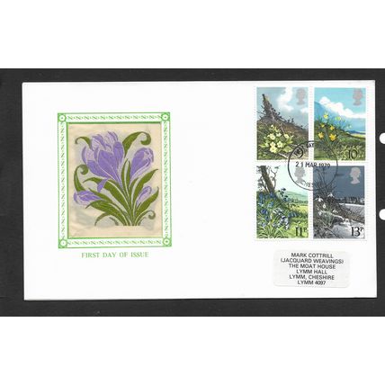 GREAT BRITAIN 1979 BRITISH FLOWERS WOVEN SILK FLOWER PICTURE FIRST DAY COVER#2