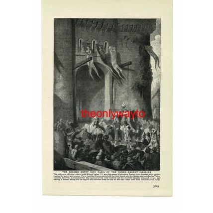 Queen-Regent Isabella Of France Enters Paris, Book Illustration (Print), c1907