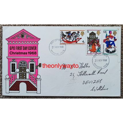 1968 Christmas 1968, Swindon Postmark, GPO FDC