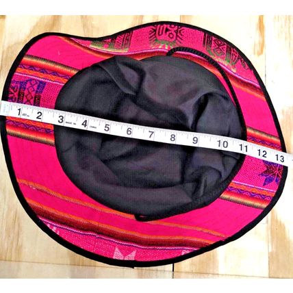Machupicchu Cusco (PERU) Souvenir Bucket Hat Hand Woven Pink Unisex Hiking Flaw