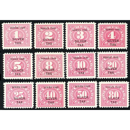 RG37-48, Mint VF NH Silver Tax Stamps - Stuart Katz