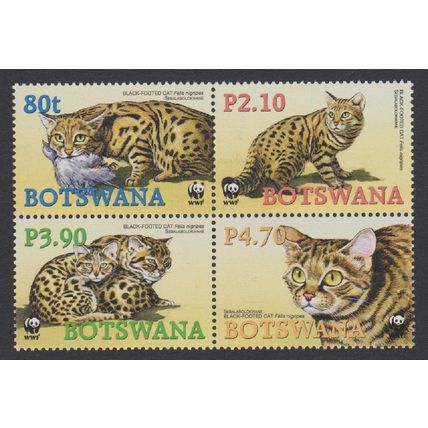 Botswana WWF Black-footed Cat Block of 4 2005 MNH SG#1040-1043 MI#817-820