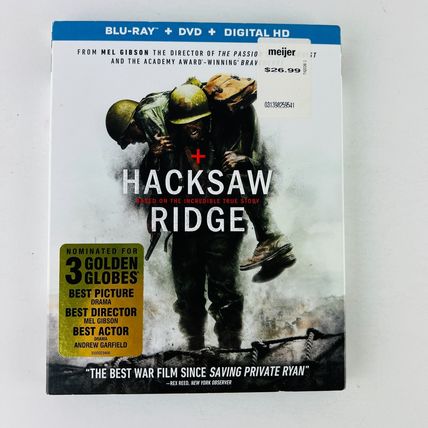 Hacksaw Ridge Blu-ray / DVD Andrew Garfield, Sam Worthington, Luke Bracey War