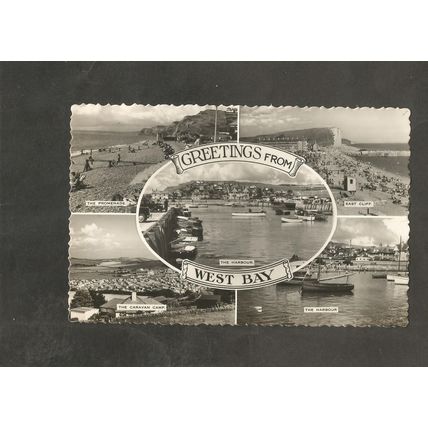 Postcard Dorset West Bay Multiview 1961
