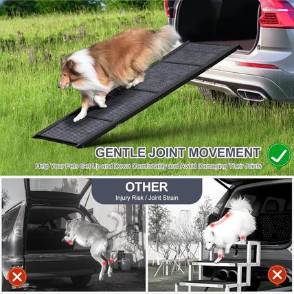 Dog Ramp for Car, 63" Long & 17" Wide Folding Portable Pet Stair Ramp with Non-S