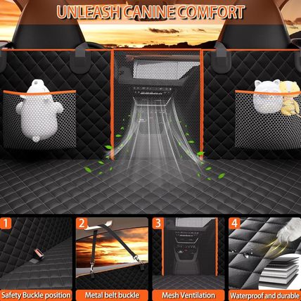 Back Seat Extender for Dogs,Holds 420Lbs,Waterproof Dog Car Seat Cover for Back