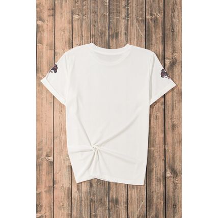 White Sequined Lobster Crewneck Tee