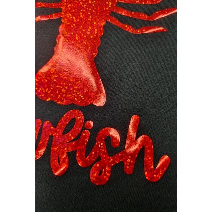 Black Shimmering Crawfish Graphic Tee