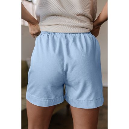 Beau Blue Light Wash Pocketed Wide Leg Denim Shorts