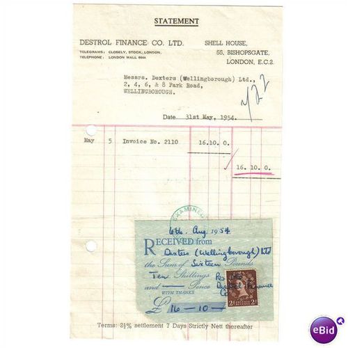 1954 DESTROL FINANCA LTD,BISHOPSGATE LONDON EC2 31MAY54