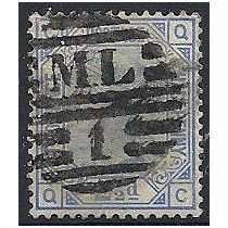 1881 SG157 2 1/2d Blue Plate 23 Good Used "QC" ...