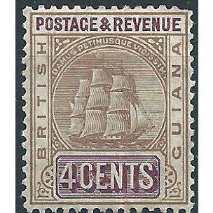 British Guiana 1907 SG254 4c Brown & Purple Mounted Mint....
