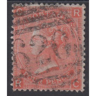 1869 Sg94 4d vermilion plate 11 fine used (R C) G19