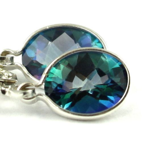 Neptune Garden Topaz, 925 Sterling Silver Leverback Earrings, SE001