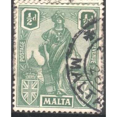 Malta 1922 - SG124 - ½d green - Malta Emblem - used