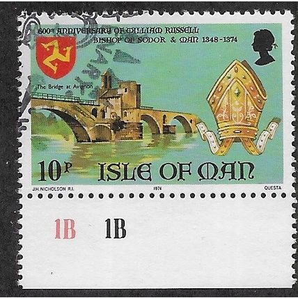 IOM 1974 10P 'HISTORIC ANNIVERSARIES' FINE USED (EBID68-856)