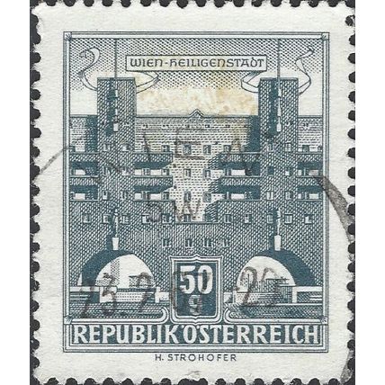 AUSTRIA, BRIDGE, Karl Marx Hof, Heiligenstadt Vienna, grey 1964, 29mm