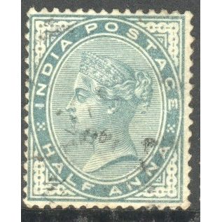India stamps 1882 - SG 84 - QV ½a green used 4