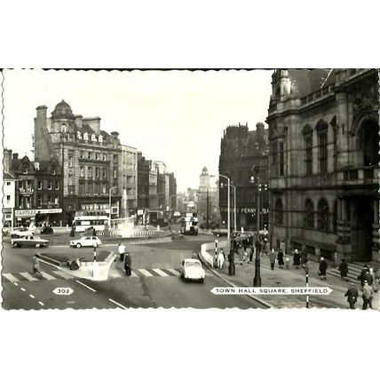 Yorkshire SHEFFIELD Town Hall Square Postcard (Bamforth 302)