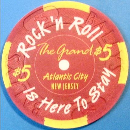 Bally's Grand. $5 Casino Chip. Atlantic City, NJ. 59 Cadillac. X39.
