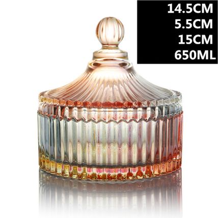 European Style Storage Jar Colorful Glass Candy Jar