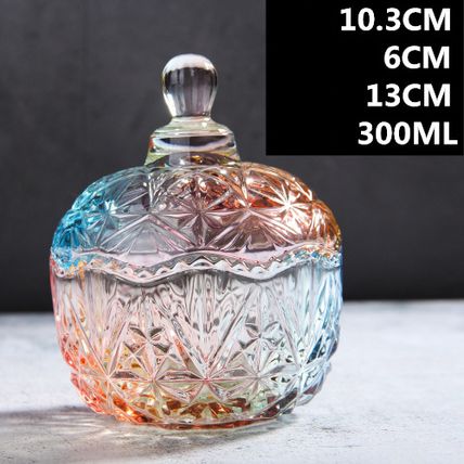 European Style Storage Jar Colorful Glass Candy Jar