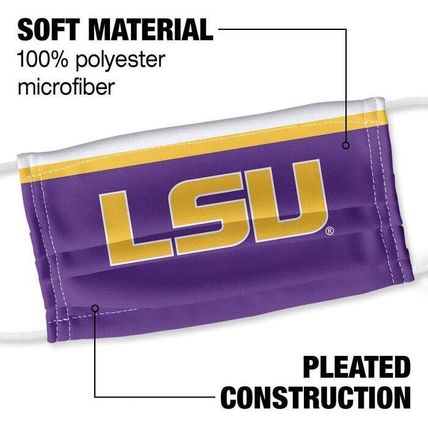LSU Classic Logo 1-Ply Reusable Face Mask Covering-Unisex-FAST SHIPPING