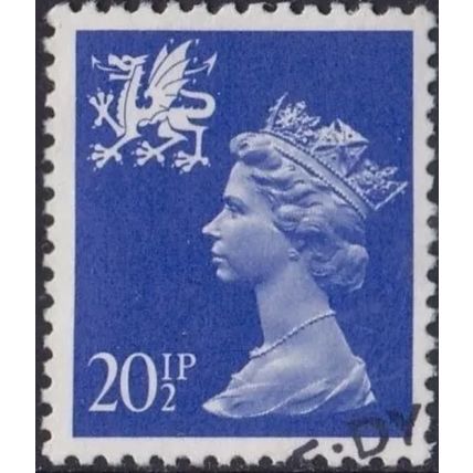 GB Queen Elizabeth II 1983 Wales 20½p Ultramarine Used SG W53 Sc WMMH39 stamp