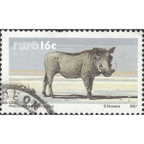 SOUTH WEST AFRICA, MAMMAL, Warthog, brown 1987, 16c