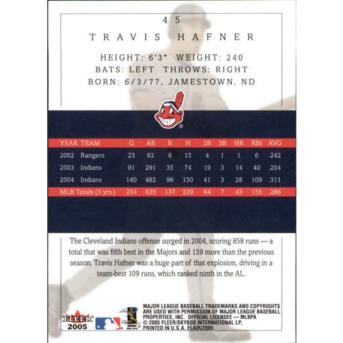2005 Flair Travis Hafner #45