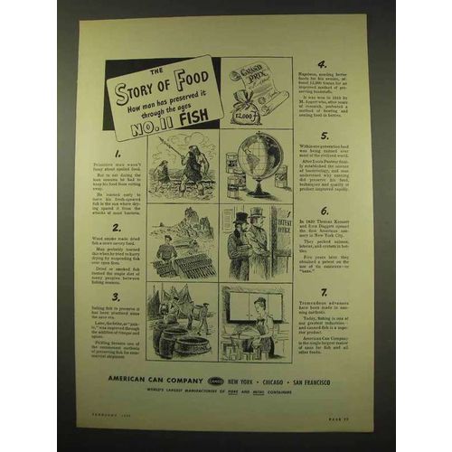 1949 American Can Company Ad - Story of Food - Fish