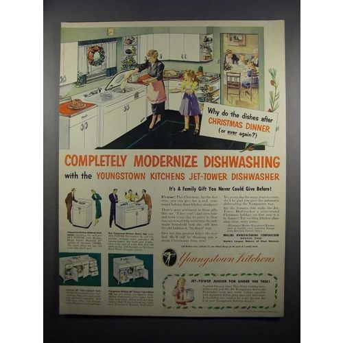 1950 Youngstown Kitchens Ad - Jet-Tower Dishwasher