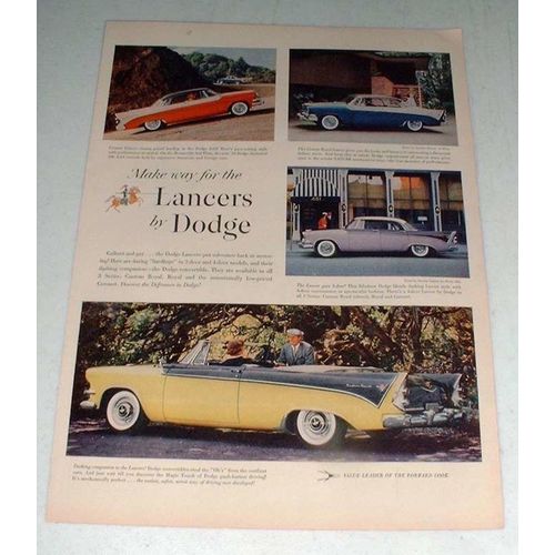 1956 Dodge Lancer Car Ad - Coronet, Custom Royal