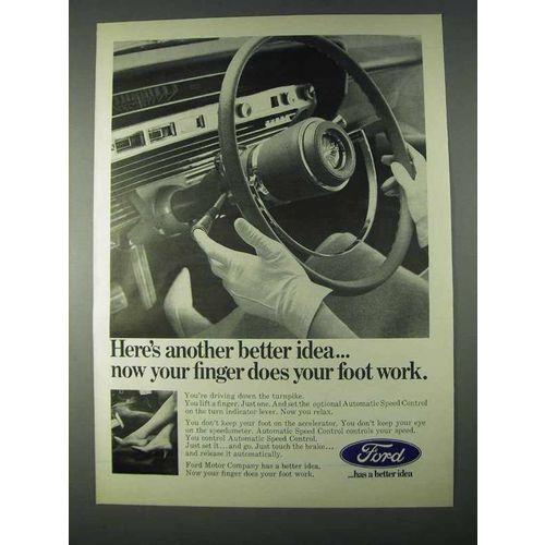 1966 Ford Motors Ad - Your Finger Does Your Foot Work