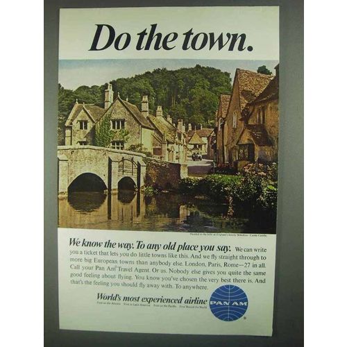1967 Pan Am Airline Ad - Do The Town