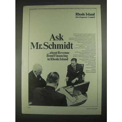 1967 Rhode Island Development Council Ad - Mr. Schmidt