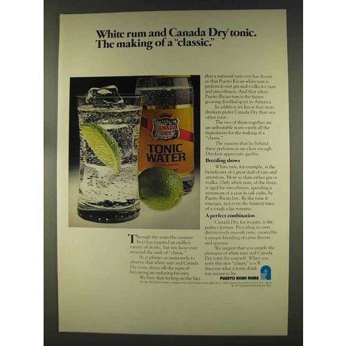 1977 Puerto Rican Rums Ad - Canada Dry Tonic
