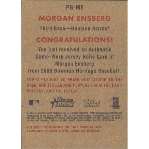 2006 Bowman Heritage Baseball Pieces of Greatness Morgan Ensberg # PG-ME
