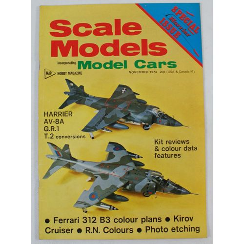 Scale Models (1969) Vol.4 # 11 - November 1973, Harrier AV-8A, Ferrari 312