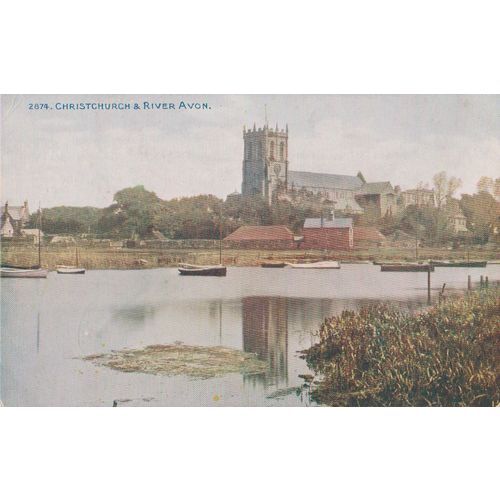 GB circa 1905 Christchurch & River Avon by Photochrom from Celesque series