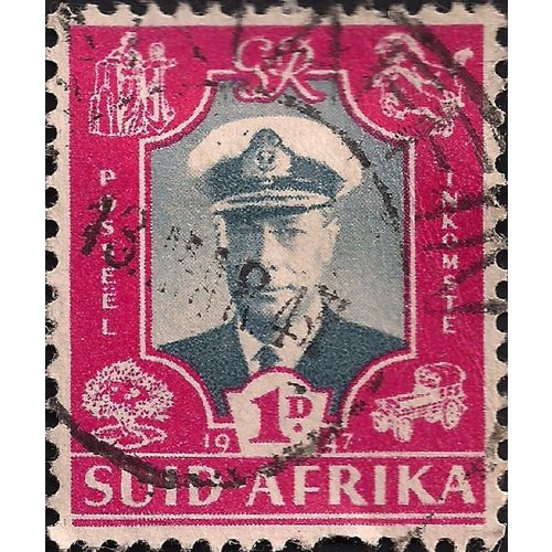 SOUTH AFRICA, George VI, Royal Visit, red 1947, 1d