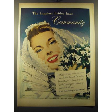 1949 Oneida Community Silverplate Advertisement - The happiest brides have